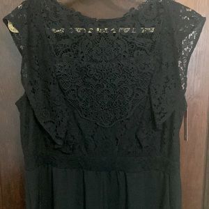 NWT XXL Lace Top Jumpsuit Xhiliration Black Elegant Romantic Style
